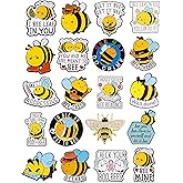 20pcs Funny Bee Pins Bulk with Storage Bag Cute Let It Bee Decorative Brooch Pins Accessories Cartoon Bee Enamel Pins for Backpack Hat Jackets Christmas Birthday Graduation Gifts for Women Kids Bee Lovers Pin Collectors