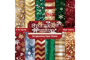 YASMEN Christmas Scrapbook Paper Pad, 6"x6" Single-Sided Cardstock Paper Pads for Card Making, Journals, Planner, DIY Envelopes, Greeting Cards, Gift Card, Decorative Art Craft -24 Sheets