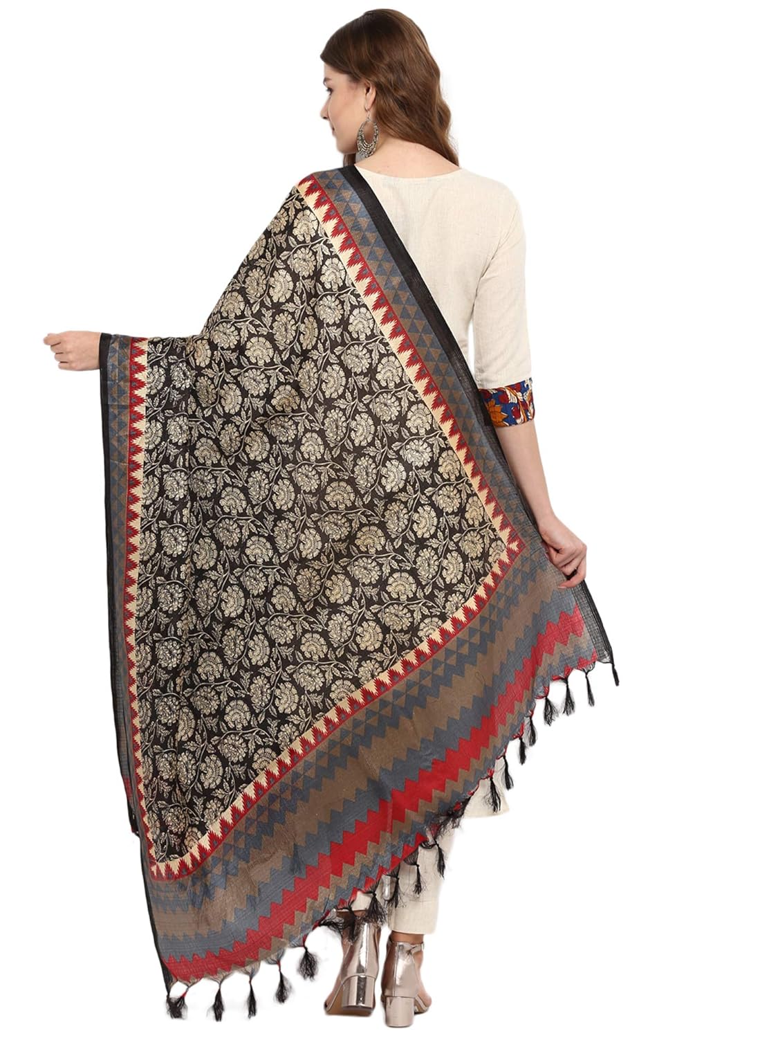 applecreation women's khadi silk dupatts with jhallar (freesize_multi-coloured_khdpt102b)