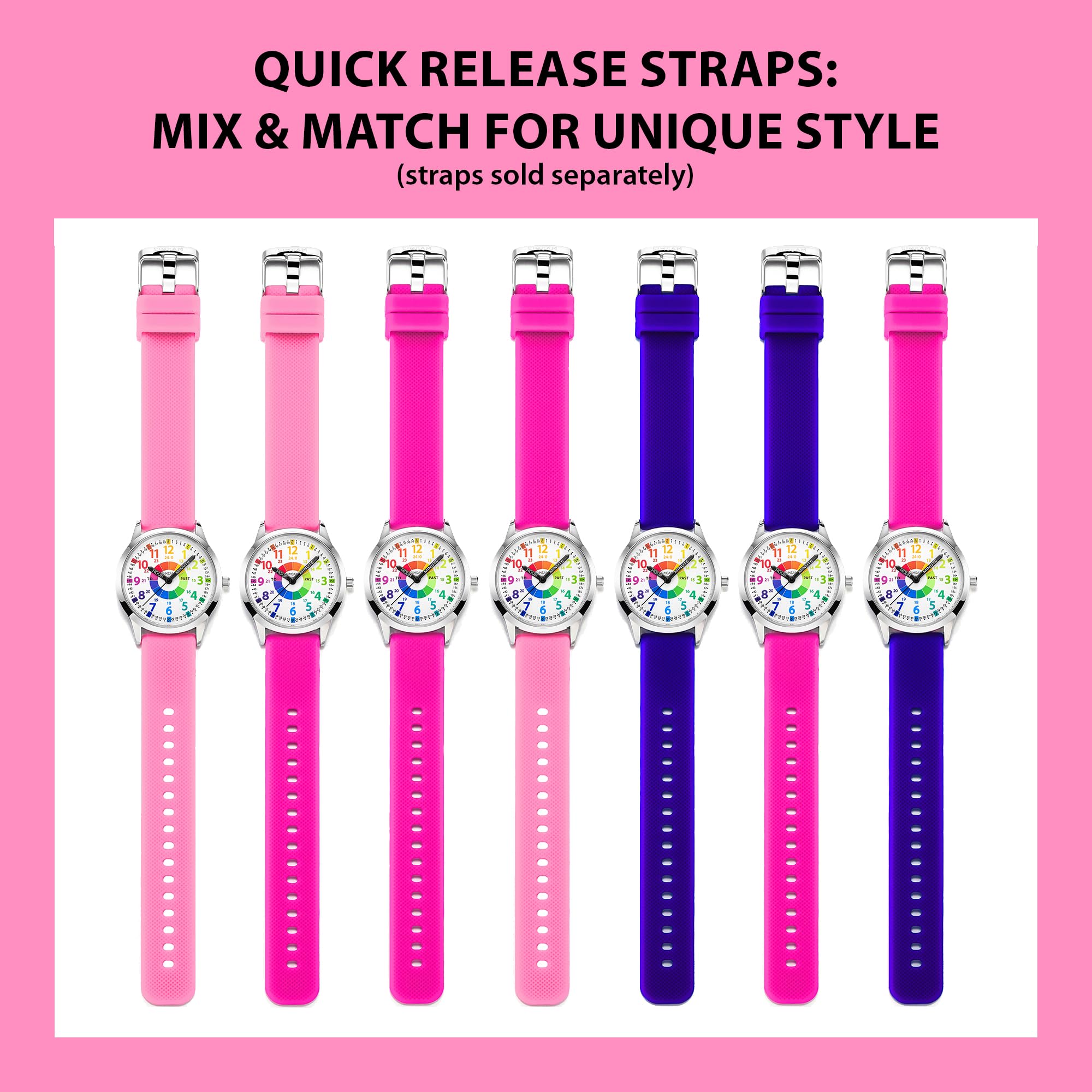 SIMSAM Kids Analog Watch, Learning Watch for Kids 8-12, Waterproof Time Teacher Watches for Boys Ages 5-7 6-8, Easy to Read Educational Girls Watches Ages 8-12, Great Gift Boys Girls Year 4-12 Old Waterproof