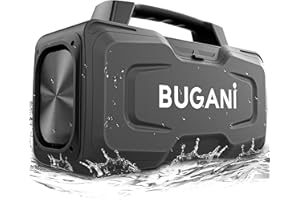 BUGANI Bluetooth Speaker, 80W Powerful Portable Wireless Speaker IPX7 Waterproof Speaker, Outdoor Loud Speaker with Handle, S