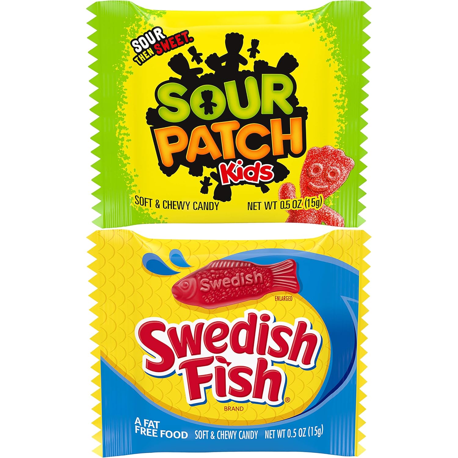 SOUR PATCH KIDS Candy and SWEDISH FISH Candy Halloween Candy Variety Pack, 1 - 115 Trick or Treat Snack Packs : Grocery & Gourmet Food