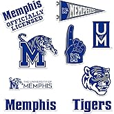 University of Memphis 8ct Vinyl Large Deluxe Stickers Variety Pack - Laptop, Water Bottle, Scrapbooking, Tablet, Skateboard, Indoor/Outdoor - Set of 8