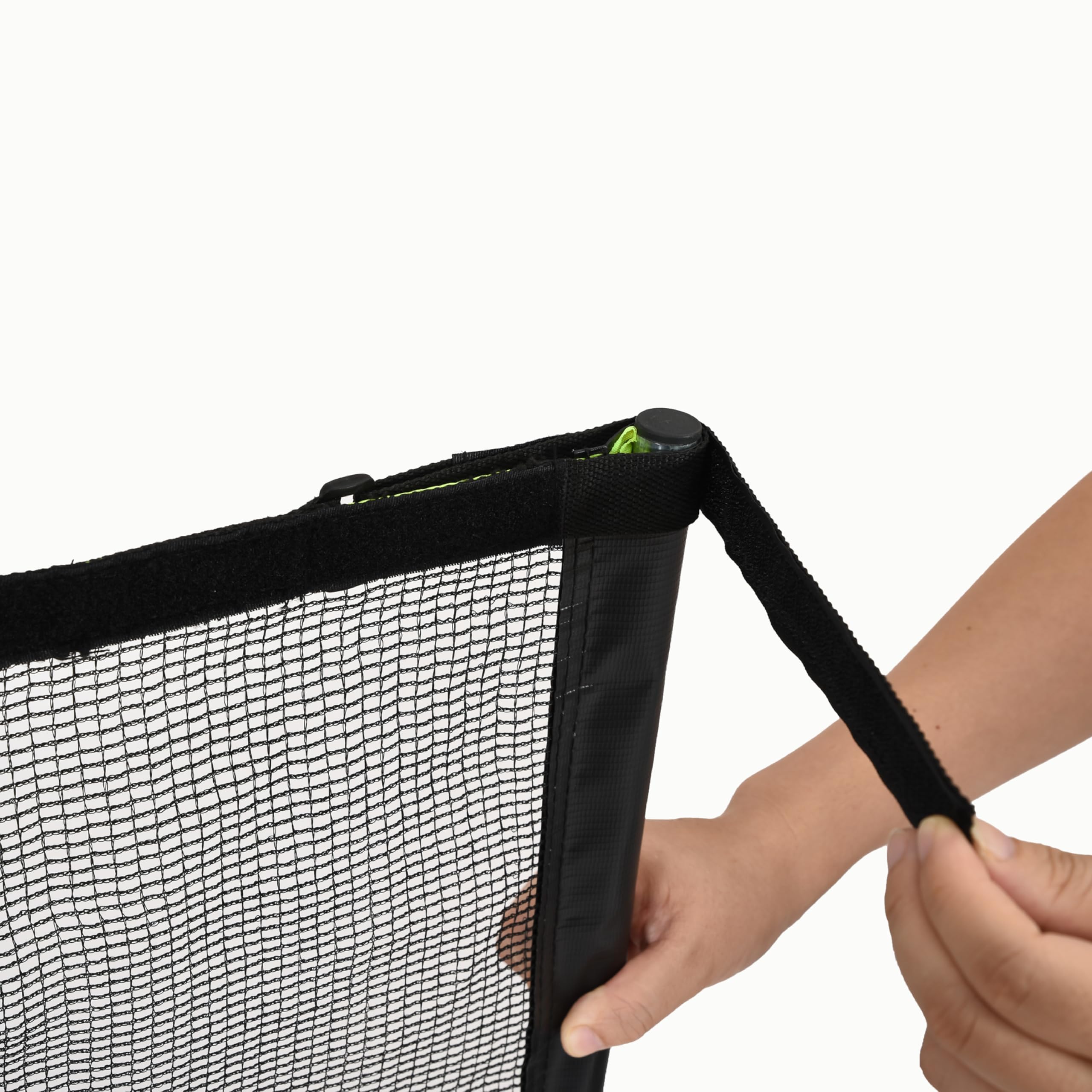 Rukket Driveway Guard Adjustable Barricade Net with Removeable Ground Stakes, Portable Barrier Netting for Sports, Keep Basketballs from Rolling Into The Street