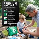 ZENO 90 Piece First Aid Kit Home Office Emergency Eyewash Ice Packs Blanket view 4