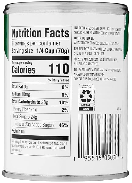 AMAZON FRESH, REGULAR JELLIED CRANBERRY SAUCE, 14 OZ