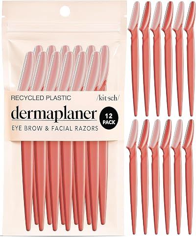 Kitsch Dermaplane Razor for Women Face Coral 12 pcs