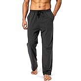 Pudolla Men's Cotton Yoga Sweatpants Athletic Lounge Pants Open Bottom Casual Jersey Pants for Men with Pockets