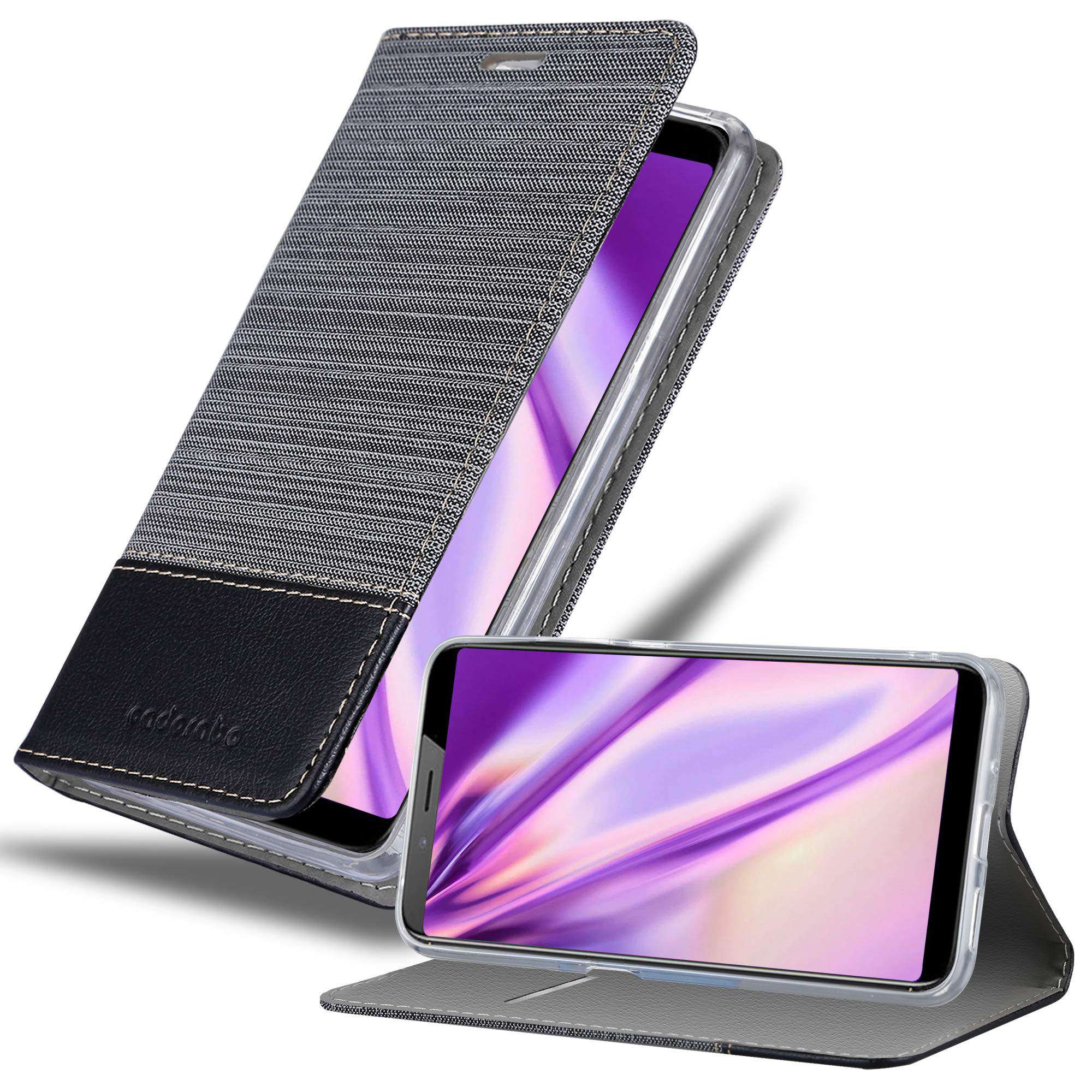 cadorabo Book Case works with ZTE Nubia N3 in GREY BLACK - with Magnetic Closure, Stand Function and Card Slot - Wallet Etui Cover Pouch PU Leather Flip
