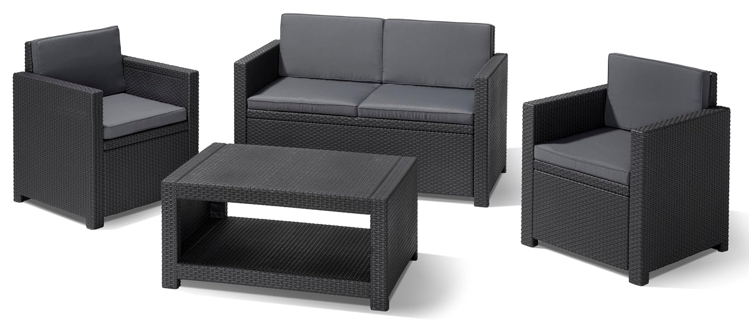 Allibert 206459 Lounge Set Monaco (2 Sessel, 1 Sofa, 1 ...