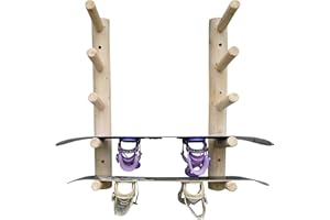 Log Kayak Rack 5 Place Ski and Snowboard Wall Rack–Snowboard Rack Wall Mount and Ski Holder, Wall Ski Rack for Snowboard Storage, Ski Rack, Lumber Storage Wall Mount, Ski Rack Wall Mount