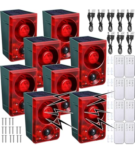 Qualirey 12 Pack Solar Sound And Light Alarm Motion Sensor 129dB - View #6