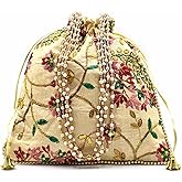 IGH Indian Handmade Potli Bag Women's Embroidered Clutch Purse Pouch Drawstring Bag Wedding Favor Return Gift For Guests