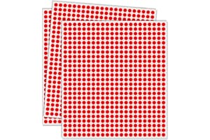 Ouzoustate 1/4" Red Dot Stickers - 2750 Colored Round Circle Stickers for Coding, Labels, Garage Sale & More