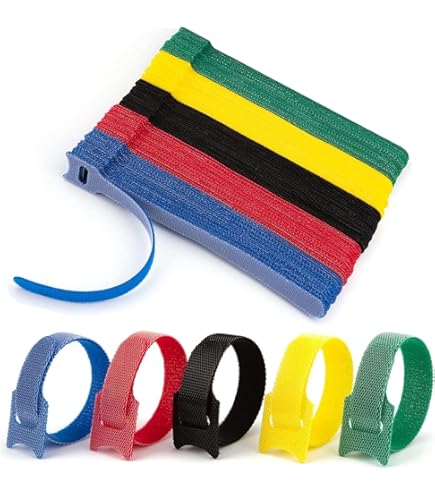 Kit 30 Attaches De Câble Réutilisables Avec Autocollants - Nylon Et Polyester - Pour Bureau, Maison, Gestion Des Câbles