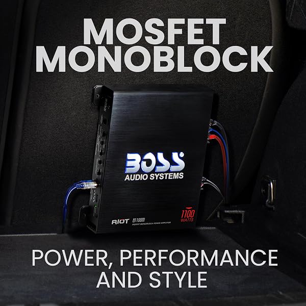 BOSS AUDIO SYSTEMS R1100M MONOBLOCK CAR AMPLIFIER – 1100 HIGH OUTPUT, 2-8 OHM STABLE, LOW/HIGH LEVEL INPUTS, LOW PASS CROSSOVER, MOSFET POWER SUPPLY