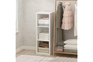 Furinno Cubic Closet Organizers and Storage, 3-Cube Closet Organizer, Open Shelf Closet Storage, Extra Thick Frame for Wardrobe, Bedroom, Living Room, White