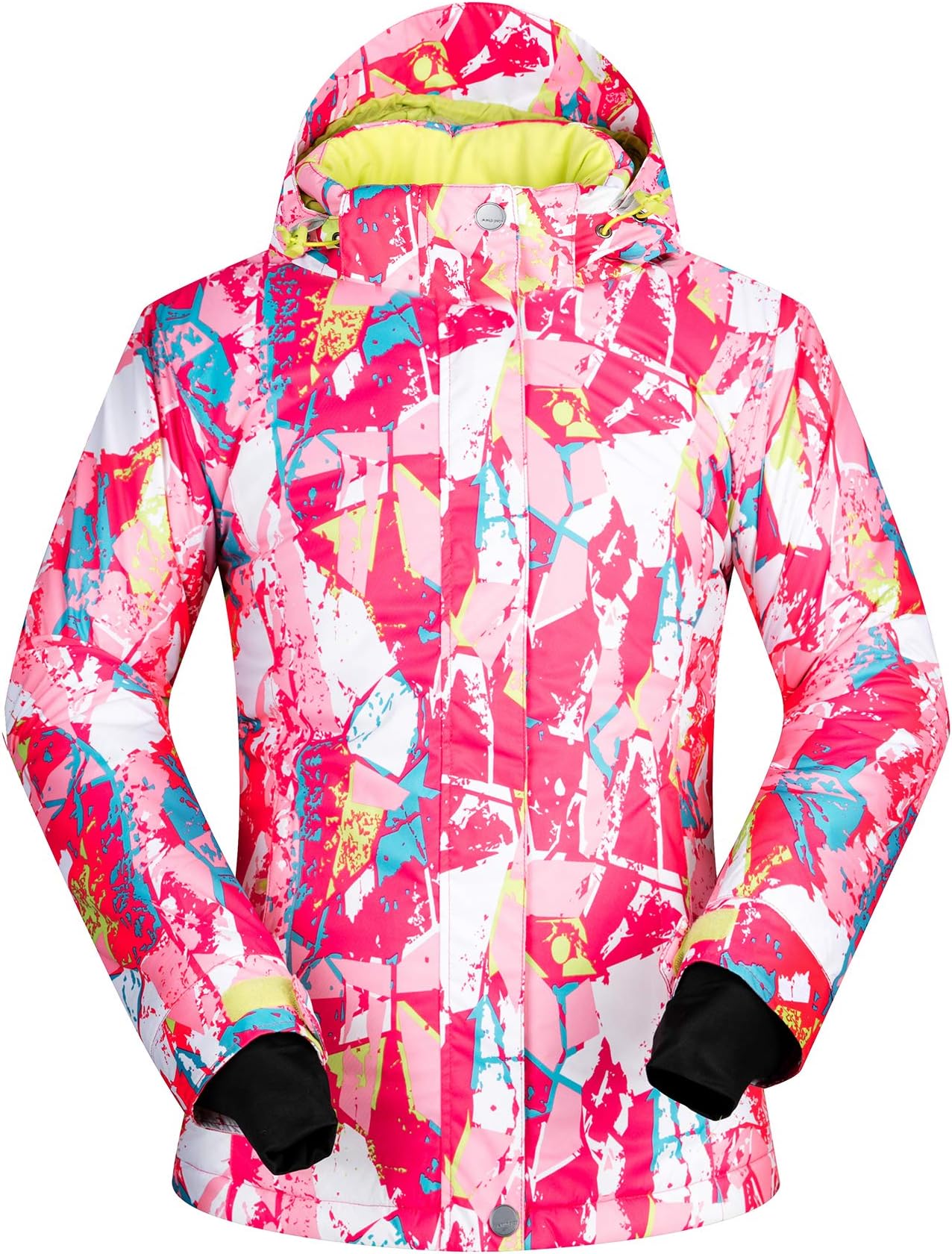 Women's Ski Jacket Outdoor Waterproof Windproof Coat Snowboard Mountain Rain Jacket Bright Colorful Print