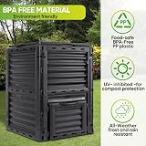 Garden Haven 300L Garden Compost Bin Black Green Eco Friendly BPA-Free Heavy view 5