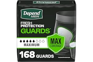 Depend Guards Incontinence Pads for Men, Maximum Absorbency, 168 Count, Packaging May Vary