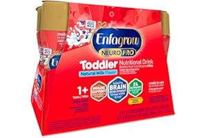 Enfagrow NeuroPro Toddler Nutritional Drink, Made with Real Milk, Brain-Building Omega-3 DHA, Nutrients and Prebiotics for Growth & Immune Support, Non-GMO, Toddler Milk Powder, 8 Fl Oz, 6 Count