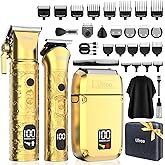 Ufree 8 in 1 Professional Hair Cutting Kit, Hair Clippers for Men, Cordless Clippers and Trimmers Set, Beard Trimmer, Electric Shaver with Rechargeable, Grooming Gifts for Barber & Home Use
