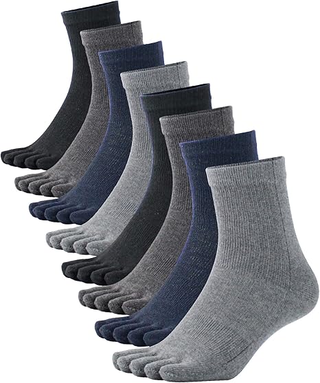 Amazon Co Jp 五本指ソックス メンズ ビジネス 夏用 綿混 5本指 靴下 25 27cm 4足 8足セット カラー8足 服 ファッション小物