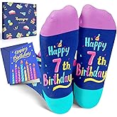 HAPPYPOP Birthday Gifts Ideas - Socks for Girls Boys Kids Age 3-12 with Greeting Card
