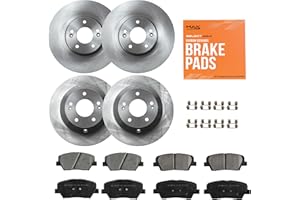 Max Advanced Brakes Front & Rear Brake Kit Compatible With 2013 2014 2015 2016 2017 2018 Hyundai Santa Fe Sport Replacement Premium OE Disc Brake Rotors and Ceramic Brake Pads