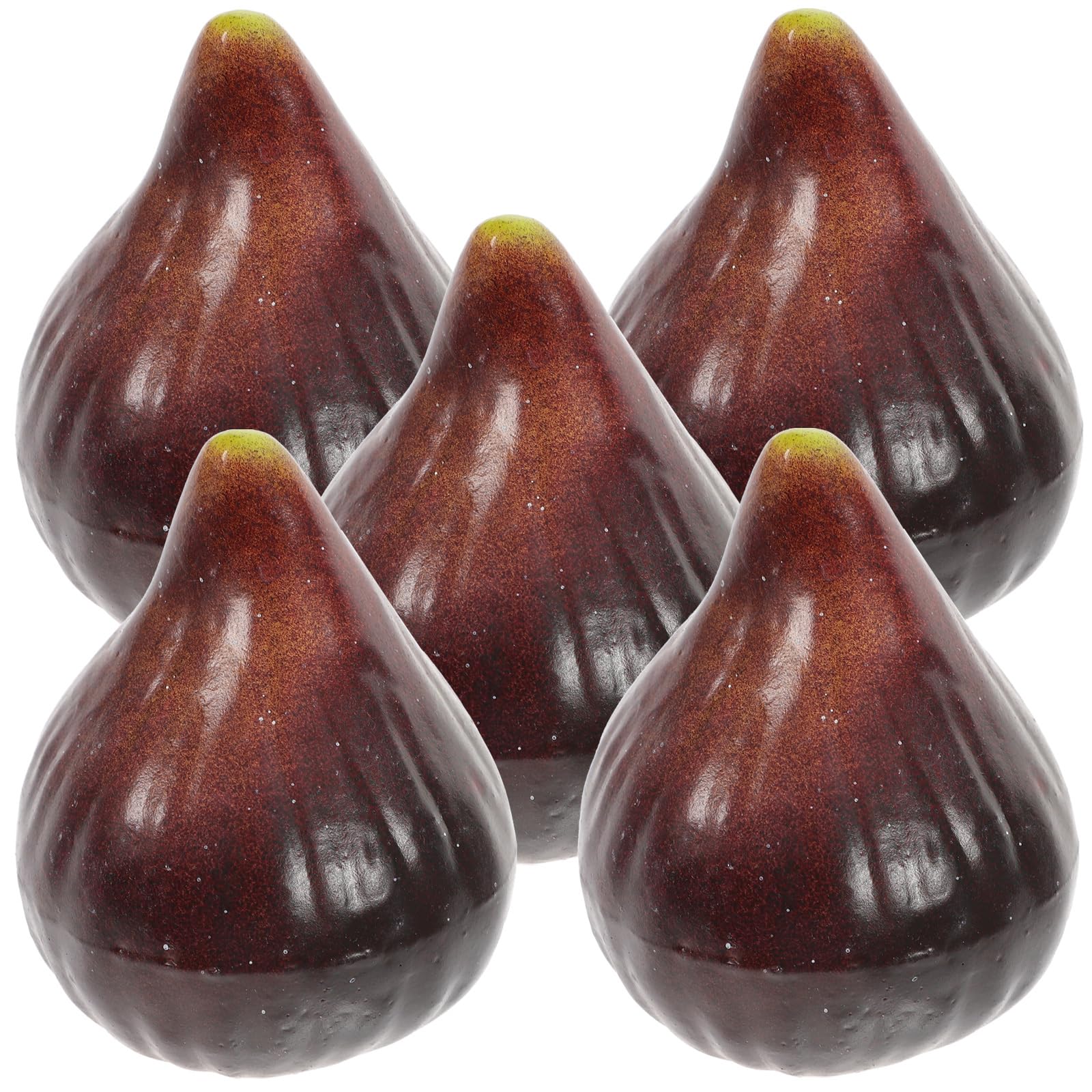 Tomaibaby Artificial Fig Model 5Pcs Realistic Plastic Fig Fruit Ornaments for Home Kitchen Decoration Fruit Store Display and Photography Props 2.4 Inch Each