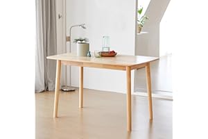 Livinia Aslan 47" Malaysian Oak Rectangular Wooden Dining Table/Solid Wood Kitchen Desk (Natural Oak)