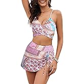 ZAFUL Women's Bikini Set Two Piece Swimsuits Criss Cross Push Up High Waisted Tummy Control Bikini Sexy Tie Bathing Suit