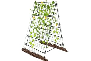 UrGROWA Cucumber Trellis Garden Trellis for Climbing Plants, A-Frame Garden Trellis for Raised Garden Grow Support for Cucumber,Tomato, Climbing Plants and Flowers