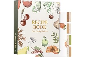 Recipe Binder 8.5"x11" 4 Ring Set: Full Recipe Book to Write in Your Own Recipes - Blank Recipe Binder Organizer with Plastic