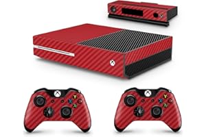 GIZMOZ N GADGETZ GNG Carbon Red Console Skin Decal Sticker + 2 Controller Skins Compatible with Xbox One & Kinect
