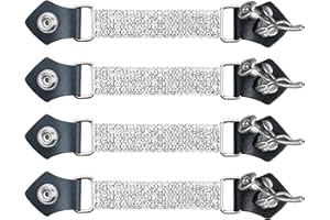 Dream Apparel 4PCS Bling Crystal Motorcycle Vest Extenders for Women Biker with Faux Leather Ends and Rhinestone Chains