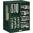 SONGMICS Jewelry Box 360° Rotating, Jewelry Storage Case with 5 Drawers, Jewelry Organizer, Glass Window, Spacious, Vertical Jewelry Storage, Open Design, Great Gift, Forest Green UJBC170C01
