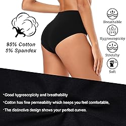 Molasus Women's Soft Cotton Underwear Briefs High