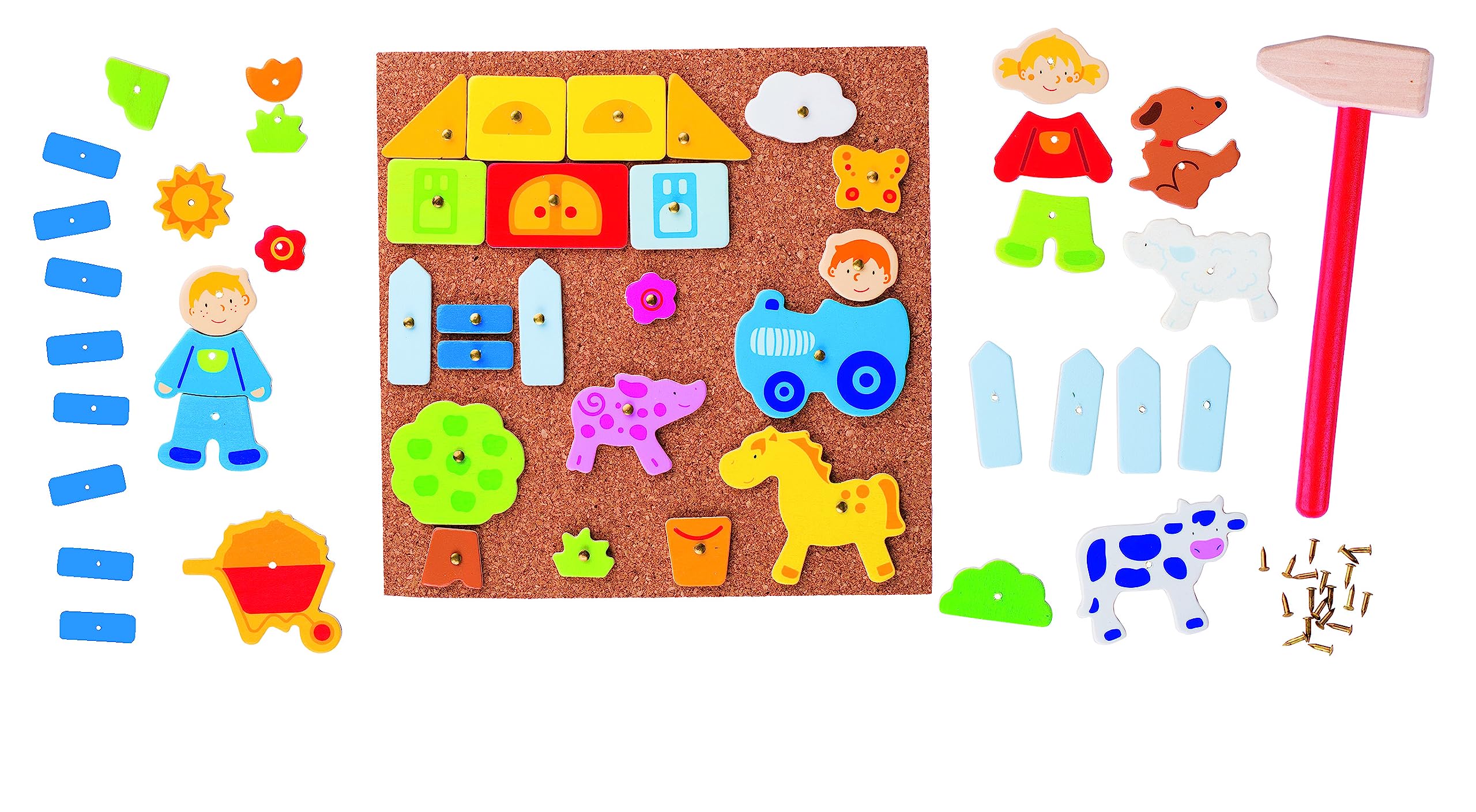 GOKI 58555 Farm Hammer And Nail Toy Set