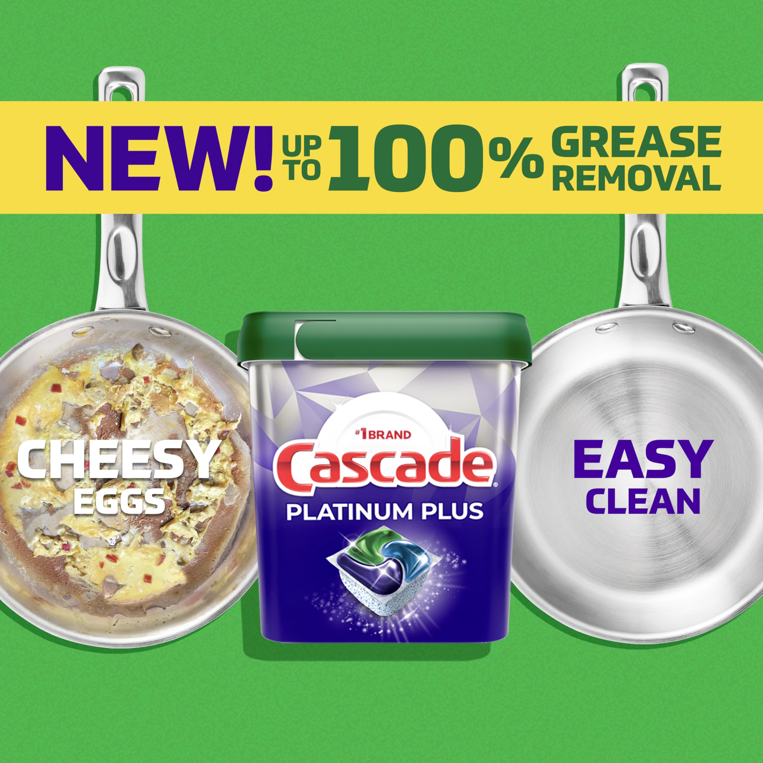 Cascade Platinum Plus Dishwasher Pods, Dish Detergent Soap, Fresh, 62 Count