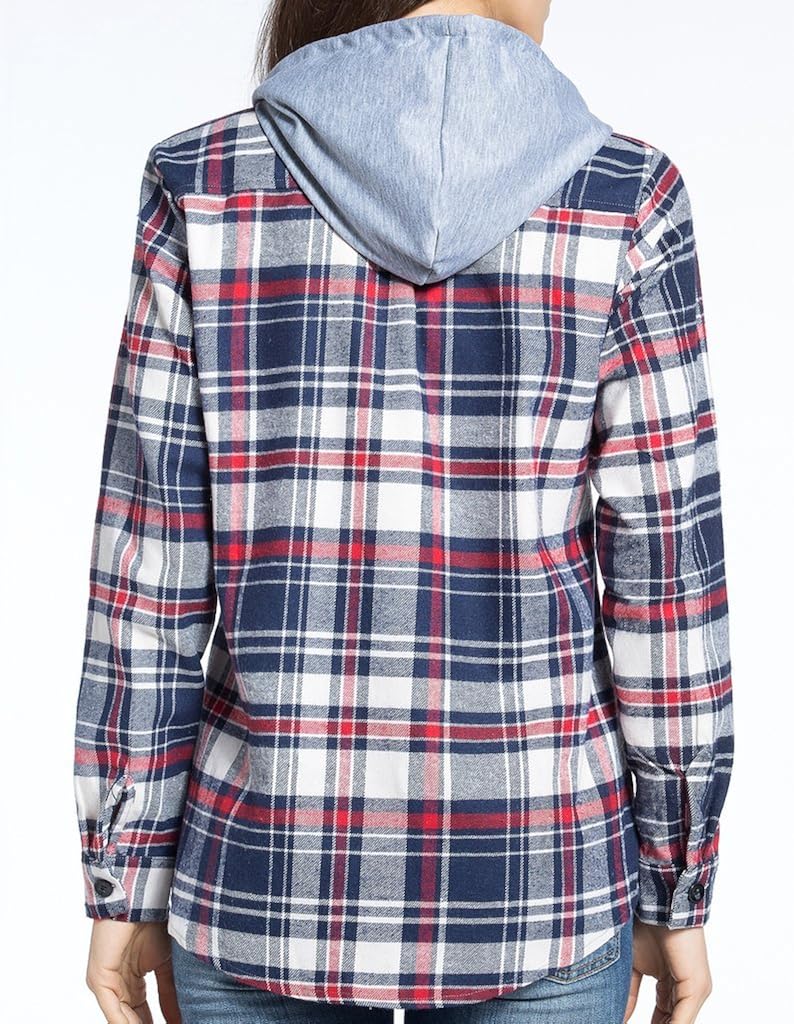 button up flannel hoodie