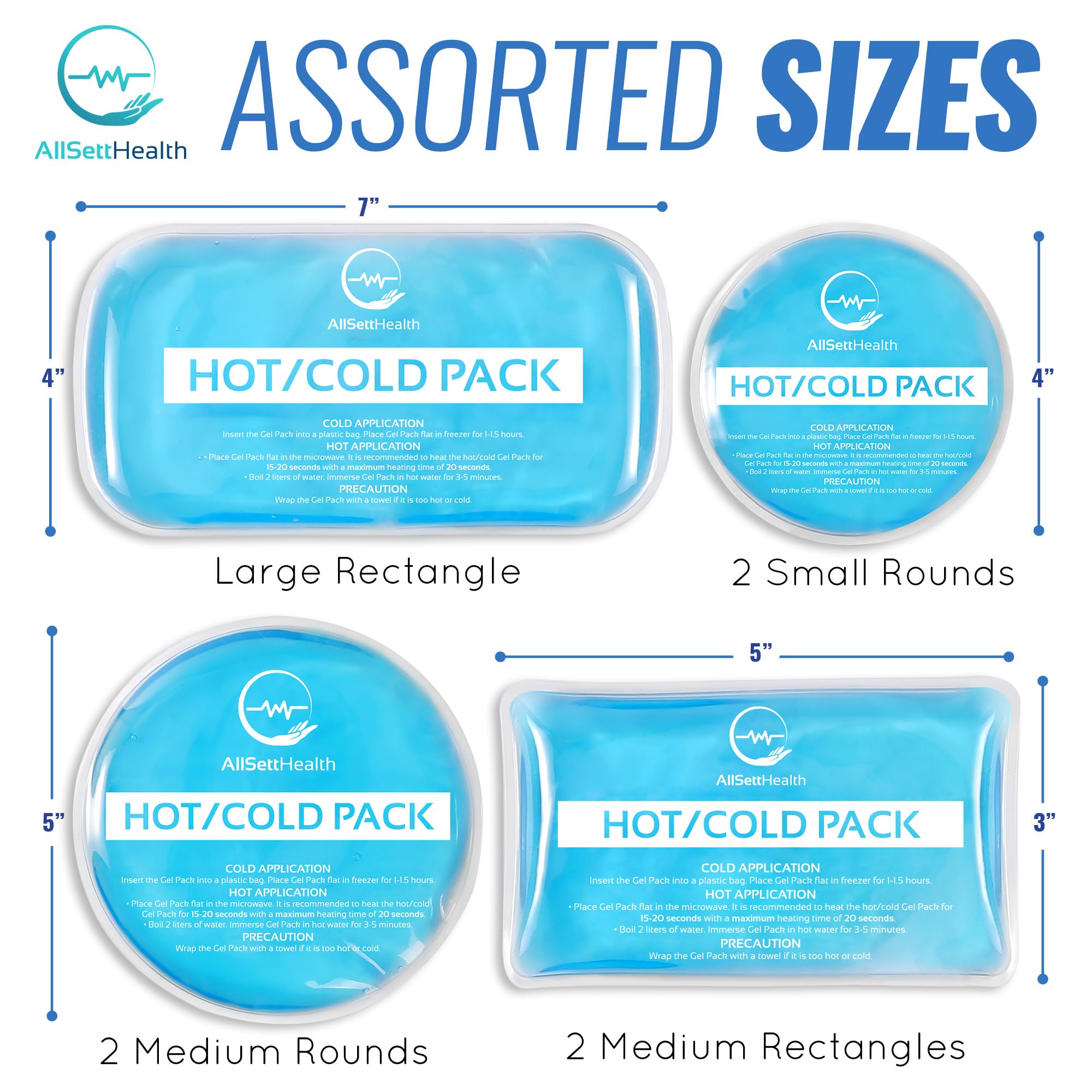 Mua AllSett Health Reusable Hot and Cold Gel Ice Packs for Injuries ...