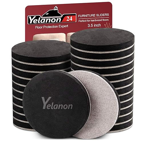 Yelanon Felt Furniture Sliders, 20pcs-3 1/2” Furniture Sliders for