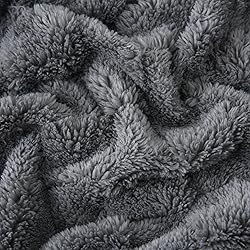 Linecooo Grey Fleece Throw Blanket 60”×80” for