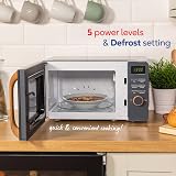 Russell Hobbs RHMD714G 17L 700W Digital Microwave Scandi Grey Wood Handle view 6