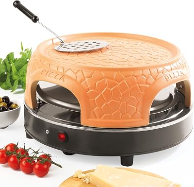 Progress EK4025PAR-R Pizza Maker Terracotta Cover 800W Black Mini Large Pizzas