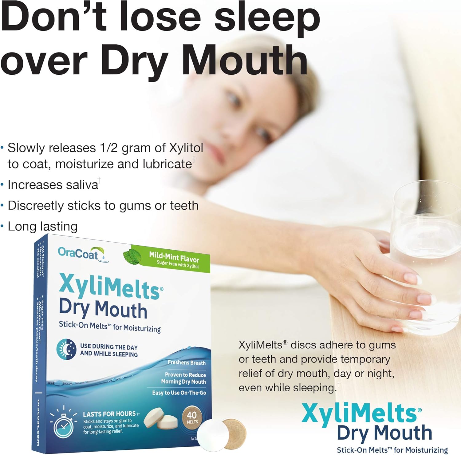 XyliMelts Discs for Dry Mouth, Mild Mint 80 ea (Pack of 3): Health & Personal Care