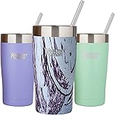 Healthy Human Stainless Steel Tumbler with Straw & Lid | Splash Proof Insulated Travel Cup | Eco-Friendly Coffee Tumblers | Water Cups with Straws Cleaner and Splash Proof Lids (20oz,Orchid Driftwood)