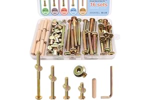 weideer 16 Set Crib Screws Hardware Replacement Kit Baby Bed Frame Bolts M6x20mm/ 40mm/ 60mm/ 80mm Hex Drive Socket Cap Screw