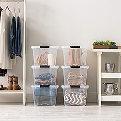 IRIS USA 32 Qt Stackable Plastic Storage Bins with